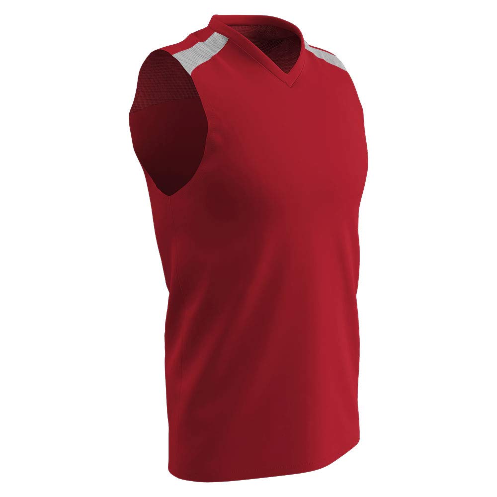 Champro Bbj61ascwxl Maglia da Basket in Poliestere, Scarlatto, Bianco, XL Uomo