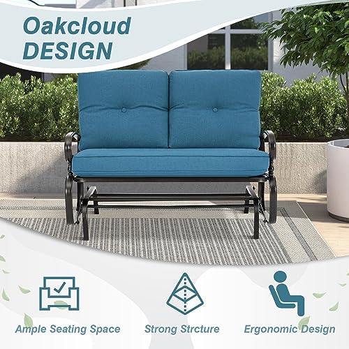 image for Oakmont Outdoor Glider Rocking Bench 2 Person Patio Loveseat Steel Fra