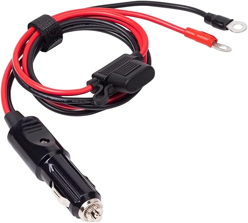 Enchufe de cigarrillos macho a macho de 12 AWG resistente para encendedor de cigarrillos, cable de carga con luces LED de 3 pies (3 pies)