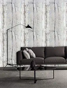 KONARK Decor 3D Vertical WHITISH Wood Veneer Abstract Pattern Wallpaper ( 57 SQFT PER ROLL )