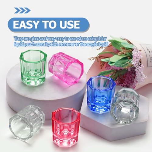 8 piezas vasos de vidrio para manicura miniatura 4