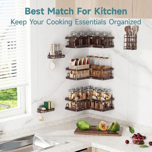 Image of Veken Large Capacity Corner Shower Caddy 6-Pack, Advanced Rustproof Design