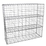 Lot de 6 Paniers de Gabions Argentés en Acier Galvanisé pour Projets d’Aménagement Extérieur, Murs de Soutènement, Clôture de Jardin. 100 x 50 x 30cm