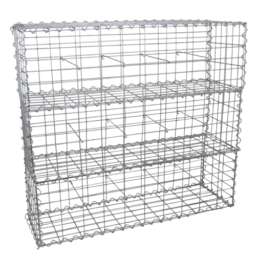 Lot de 6 Paniers de Gabions Argentés en Acier Galvanisé pour Projets d’Aménagement Extérieur, Murs de Soutènement, Clôture de Jardin. 100 x 50 x 30cm