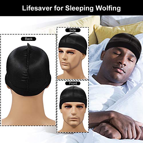 4+2 Silky Durags With Wave Brush For Men 360, Curved Medium/Hard Hair Brush Kits,A #TOP3