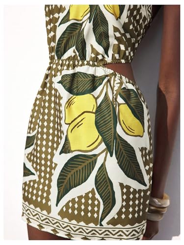 Image of MakeMeChic Women's Boho Mini Dress Summer Beach Vacation Halter Dresses Floral Sundress