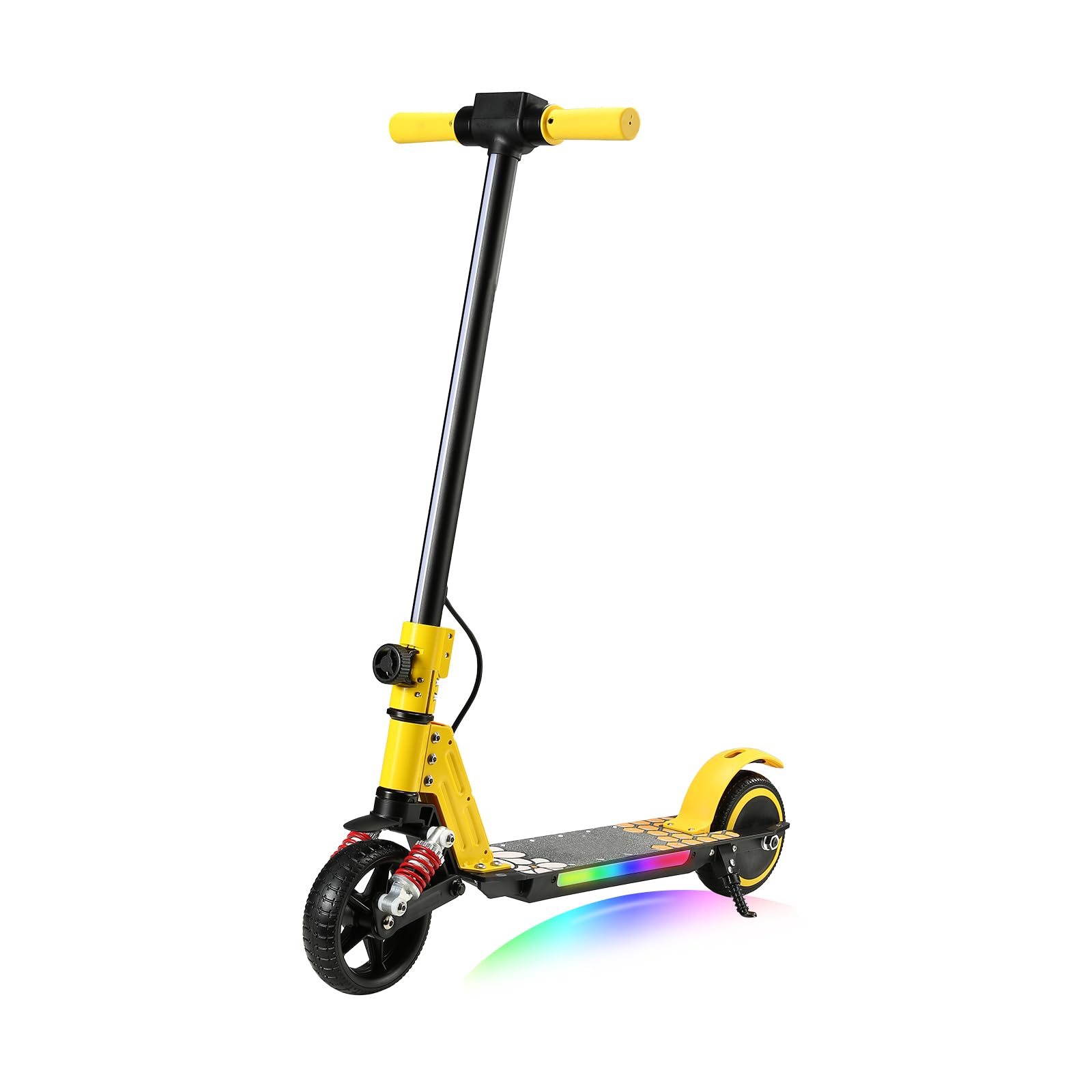 HEFAUXElectric Scooter for Kids Aged 6-14, Foldable Electric Scooter with 130W Motor, Max Speed 14 km/h, Range 5-8 km, Double Suspension, Dual Safety Braking
