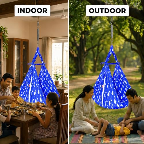 Image of VParents Sleeping Essentials Set with Mosquito Net & Spring (Blue) | Window Hanger not Included, Sunny