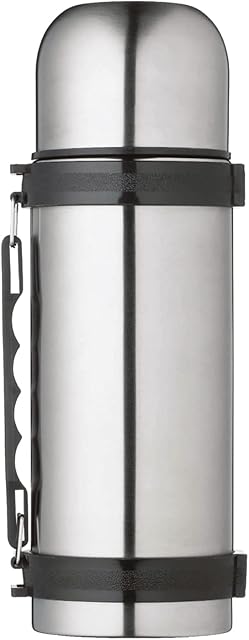 MasterClass Vacuum Flask with Handle, Stainless Steel, for Hot and Cold Drinks, 1 Litre (1.75 Pints)
