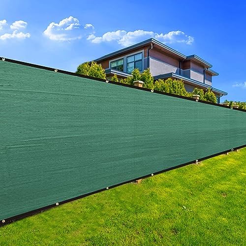 Privacy Screen Fence, 3ft x16ft Heavy Duty 90% Blockage 170 GSM Fencing Mesh Net Cover for Backyard Garden Yard Outdoor Wall 40 Cable Zip Ties Included Dark Green
