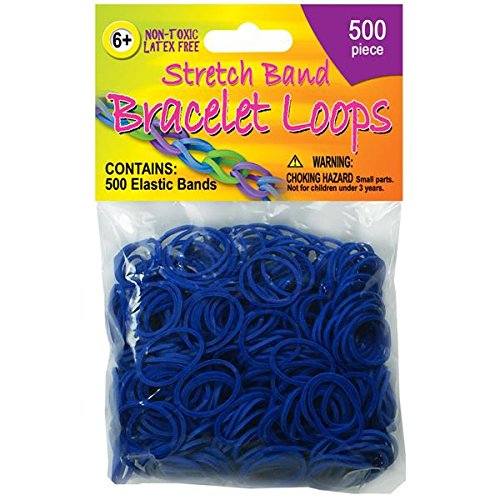 Pepperell Stretch Band Pulseras, Royal, 500 por Paquete