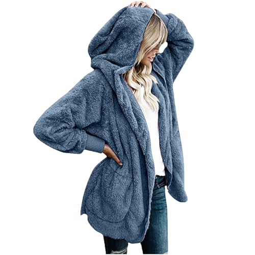 Amazon.com: SMIDOW Womens Fuzzy Fleece Cardigan Coat Casual