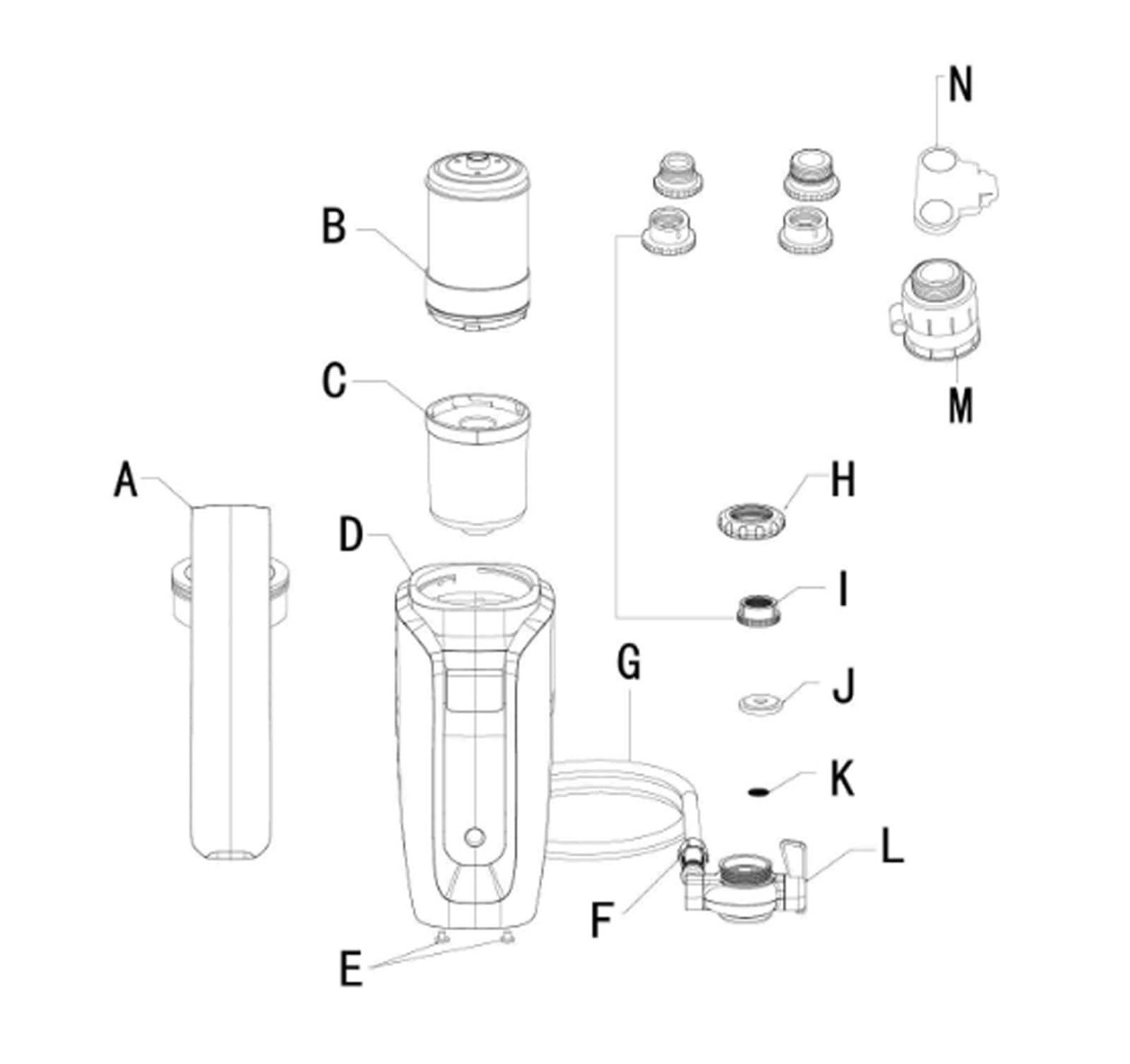 Filtro de agua de encimera/tratamiento de agua del grifo/purificador de agua de cocina/de filtro de agua for el hogar con pantalla LCD vida útil y tasa de flujo