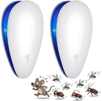 2026 Upgraded Ultrasonic Pest Repeller Plug In 2Pack Powerful Repeller for Home Flat Office Garage Control for Mice Rats Cockroaches Spiders Ants Bugs Mosquitoes Fly Rodent Harmless to Humans and Pets