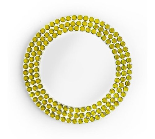 Charge It by Jay Jeweled Mirror Charger Plate, Small,Gold