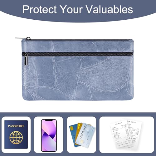 Cartera de utilidad con dos bolsillos y forro de piel sintética HAUTOCO 5
