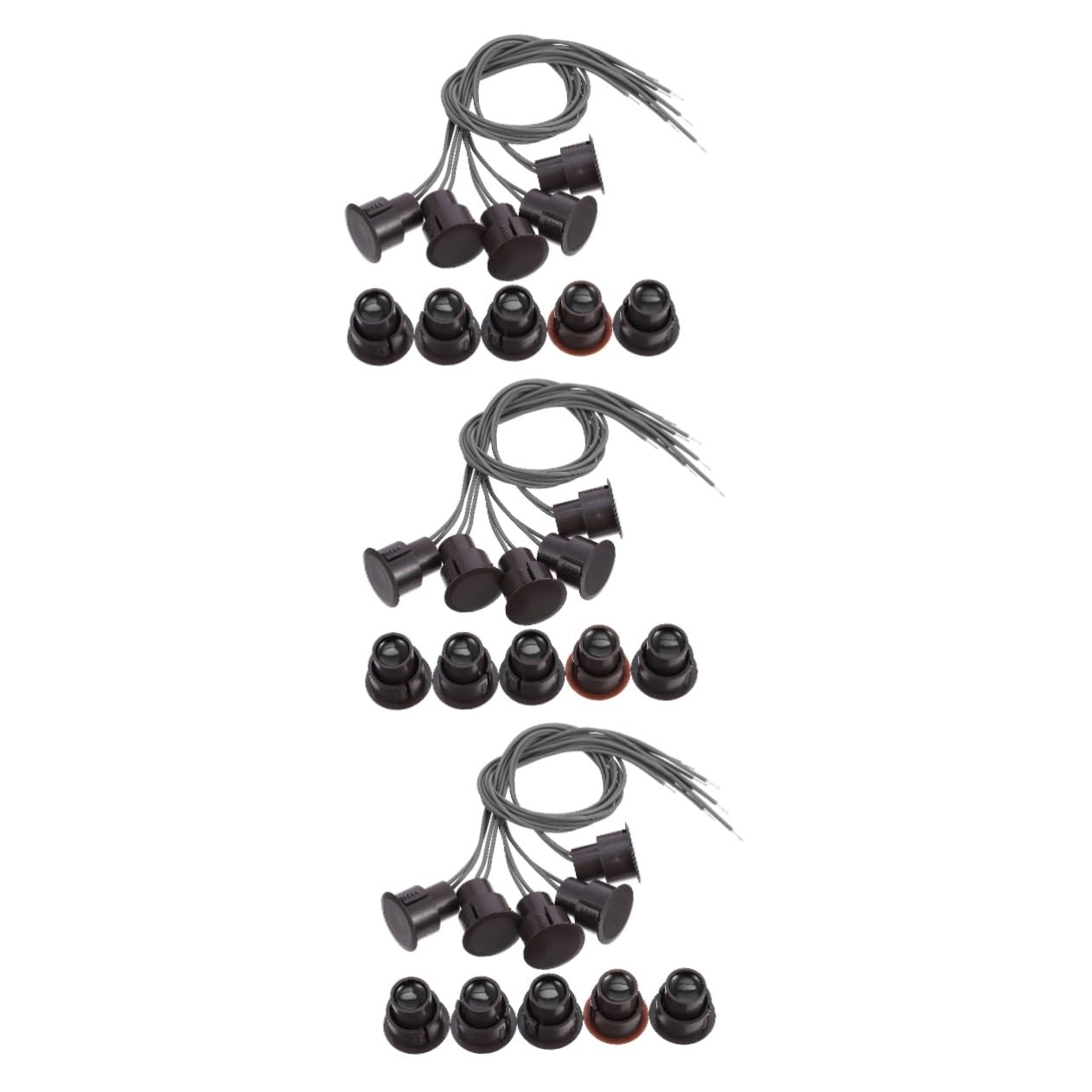 3 Set Sensore Di Contatto Della Porta E Della Finestra Finestre Magnetico Sensori Magnete Interruttori Interruttore Allarme Porta Allarme Di Sicurezza Plastica Black 5 Pezzi*3