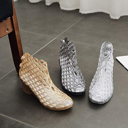 xsby Summer Style Summer Shoes Women Wedges Sandals High Heels Women Summer Shoes Glass Slipper Jelly Shoe3