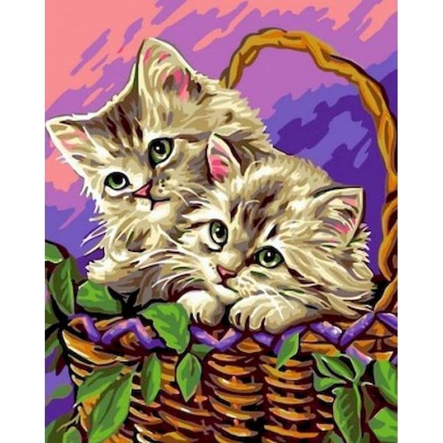 Cat Painting by Numbers Animal Handpainted Kits Canvas Drawing Acrylic Paints Gift Artwork Home Decor AG22 50x65cm no Frame