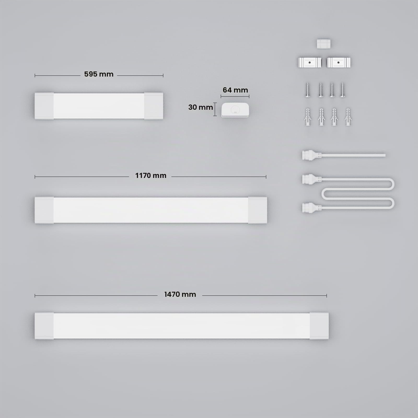 2 x Feuchtraumleuchte LED 150cm, 45W 5000LM LED Neonröhre, Neutralweiß 4000K Feuchtraumlampe, IP65 Wasserfest Wannenleuchte, Werkstattlampe, Kellerleuchte, Deckenleuchte für Büros Lager Garage