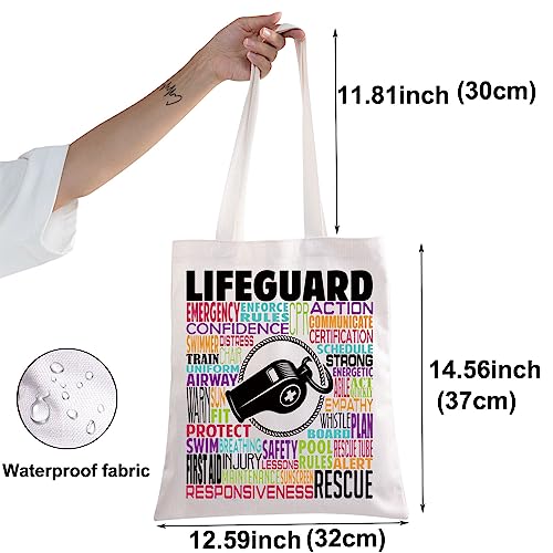 BWWKTOP Lifeguard Canvas Tote Bag Life Preserver Gift Lifeguard Survival Kit Beach Life Saver Gifts2