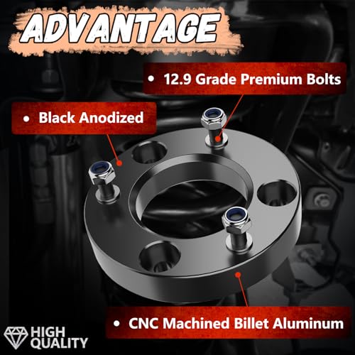 Image of 1.5 Inch Front Leveling Lift Kit For 2004-2026 Ford F150 2WD /4WD, Lift Kit Compatible With Expedition 2003-2018,2pcs Aluminum Suspension Strut Spacers | Raise Front End 1.5 inch