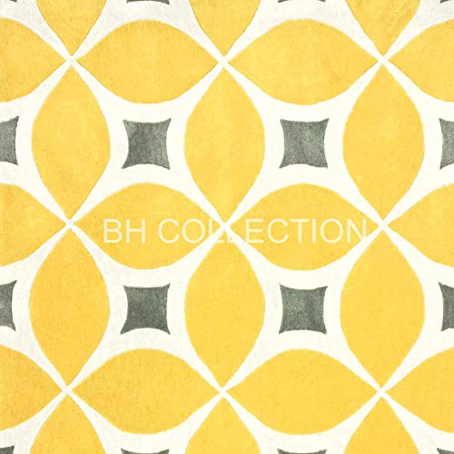 Image of Classical Look Embossed Curved Handmade Tufted Woolen Thick Plain Round Carpet for Bedroom Hall Size 4 feet Daimeter (120X120 cm Round) Multi