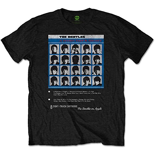 The Beatles Hard Days Night 8 Track Official Tee T-Shirt Mens Unisex (Medium) Black