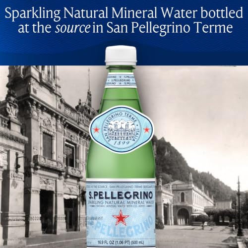 Image of S.Pellegrino Sparkling Natural Mineral Water, Plastic Bottles, 16.9 Fl Oz (Pack of 12) | Natural sparkling mineral water; 12 x 16.9 fl oz plastic bottles