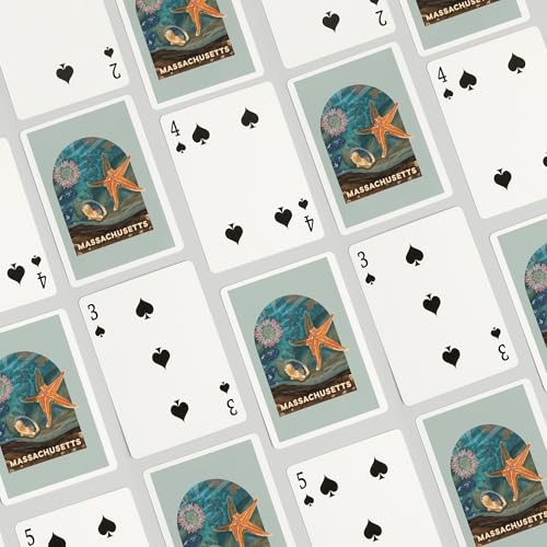 Baraja de cartas poker Massachusetts con 52 naipes miniatura 4