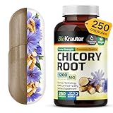 BIO KRAUTER Chicory Fiber Supplement - 1200 mg Strength - 250 Count - Chicory Root Powder - Inulin Capsules for Digestive Support - Vegan