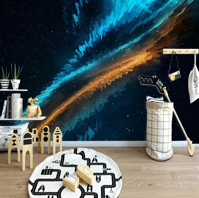 Galaxy photo papier mural pour chambre d'enfant décor univers cosmique 3D