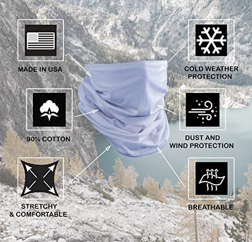 Image of Cotton Face Mask Bandana Tube Scarf Made in America Solid Neck Gaiter
