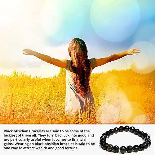 Image of ANAYA AGATE Healing Crystal Bracelet for Women and Men - 8mm Round Beaded Bracelet for Men and Women - Unisex Stretchy Gemstone Bracelet for Healing and Protection