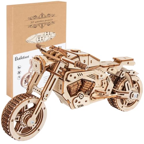 3D Wooden Puzzle Motorcycle Model, Mechanical Model Car Kits for Adults, Hobby Kit to Build Your Own...