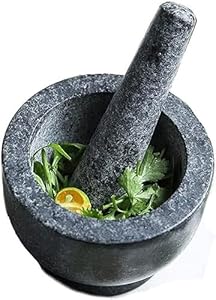 KANGKKAI Granit Mörser und Stößel Set