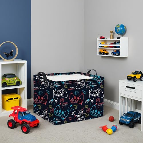 Image of Rectangular Game Basket for Boys Kids Baby Storage Basket Storage Bin Organizer Box Room Decor(Game)