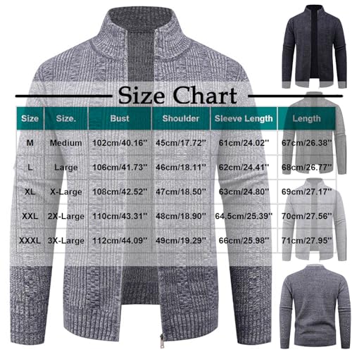 Men's Cardigan Sweaters Full Zip Up Casual Mock Neck Ribbed Knitted Winter Chunky Sweater Early Fall Fashion3