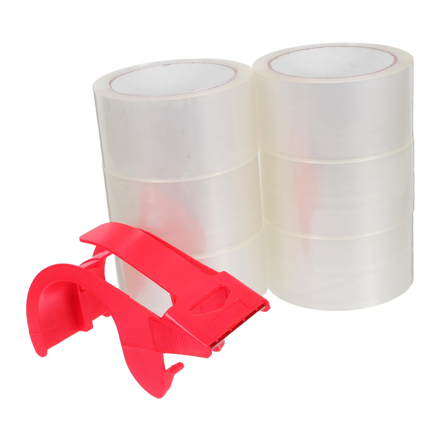 Ciieeo 6 Stück Verpackungsklebeband mit Abroller Transparentes Versandklebeband aus Bopp und Abs für Versand und Lagerung Robust und Einfach