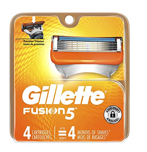 Gillette Fusion Razor Refill Cartridges -Made in USA -(4 Cartridges)