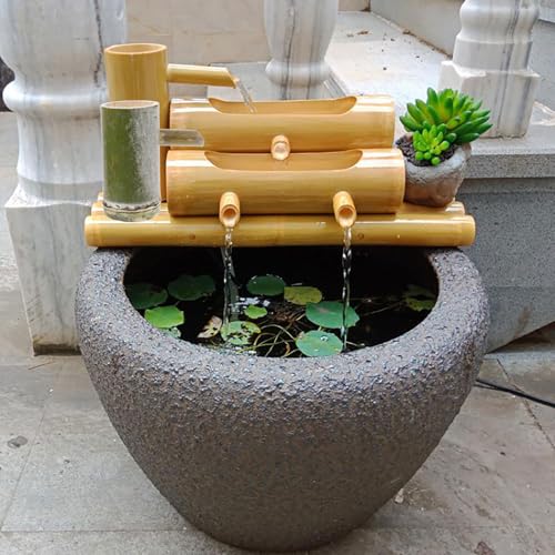 Jet de Cascade Décorative en Fontaine Bambou 2 Pièces DIY