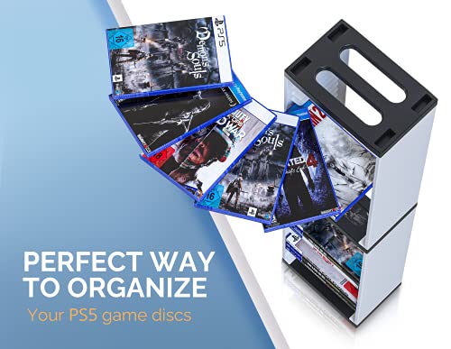 Image of Skywin PS5 Game Holder Game Storage Organizer - 36 CD Game Holder Disk Tower for PS5 - Game Box Storage Tower