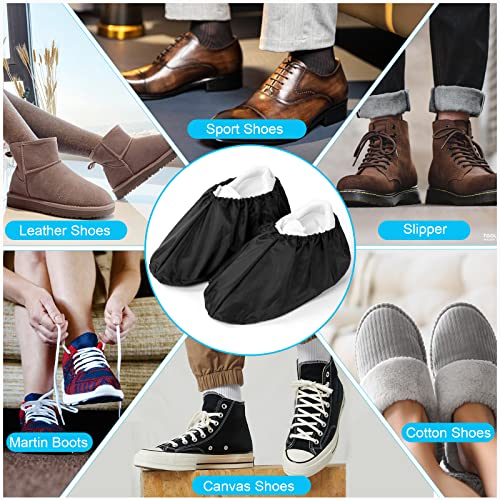 Flintronic 4 Paare Schuhüberzieher, Rutschfeste Wiederverwendbare Schuh Abdeckungen, Bedeckung Atmungsaktiv, Wasserdichter Staubschutz, für Schuhe Teppich Bodenschutz, die Hausreinigung-Schwarz