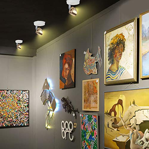 Wireless Spotlight, Battery Operated Accent Lights Art Lights for Paintings, with Remote Dimmable Cabinet Lights Picture Light Puck Lights, Stick on Anywhere Indoor, 4000k Warm Light (2 Pack)