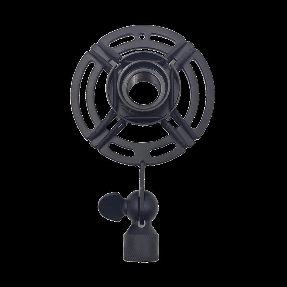 Supporto per microfono a vite portatile in metallo nero opaco supporto per microfono anti-vibrazione
