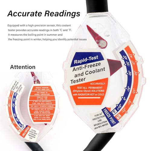 Image of Professional Antifreeze Tester Automotive,Accurate Antifreeze Coolant Tester for Understanding The State of Coolant,Dial Type Anti Freeze Checker Universal Car Tool