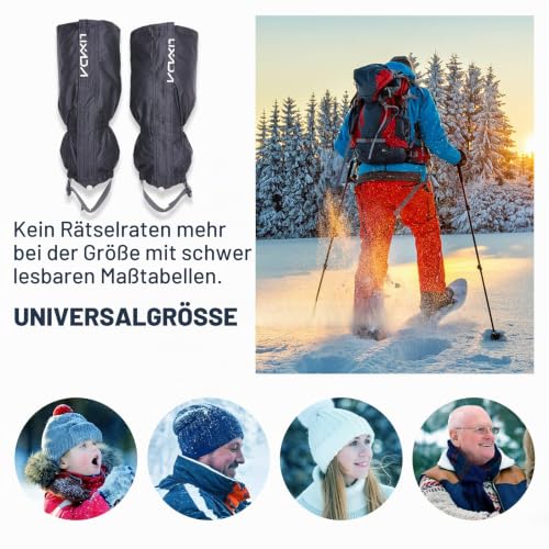 Foto von Lixada Wandergamaschen, wasserdicht, Outdoor, Gamaschen für Mountainbike, Klettern, Wandern, Outdoor-Aktivitäten, Schutz gegen Schnee, Regen, Schlamm, Wind