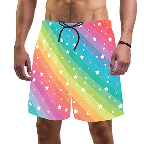 Short de bain homme doublure maille étoiles blanches taille M rayures