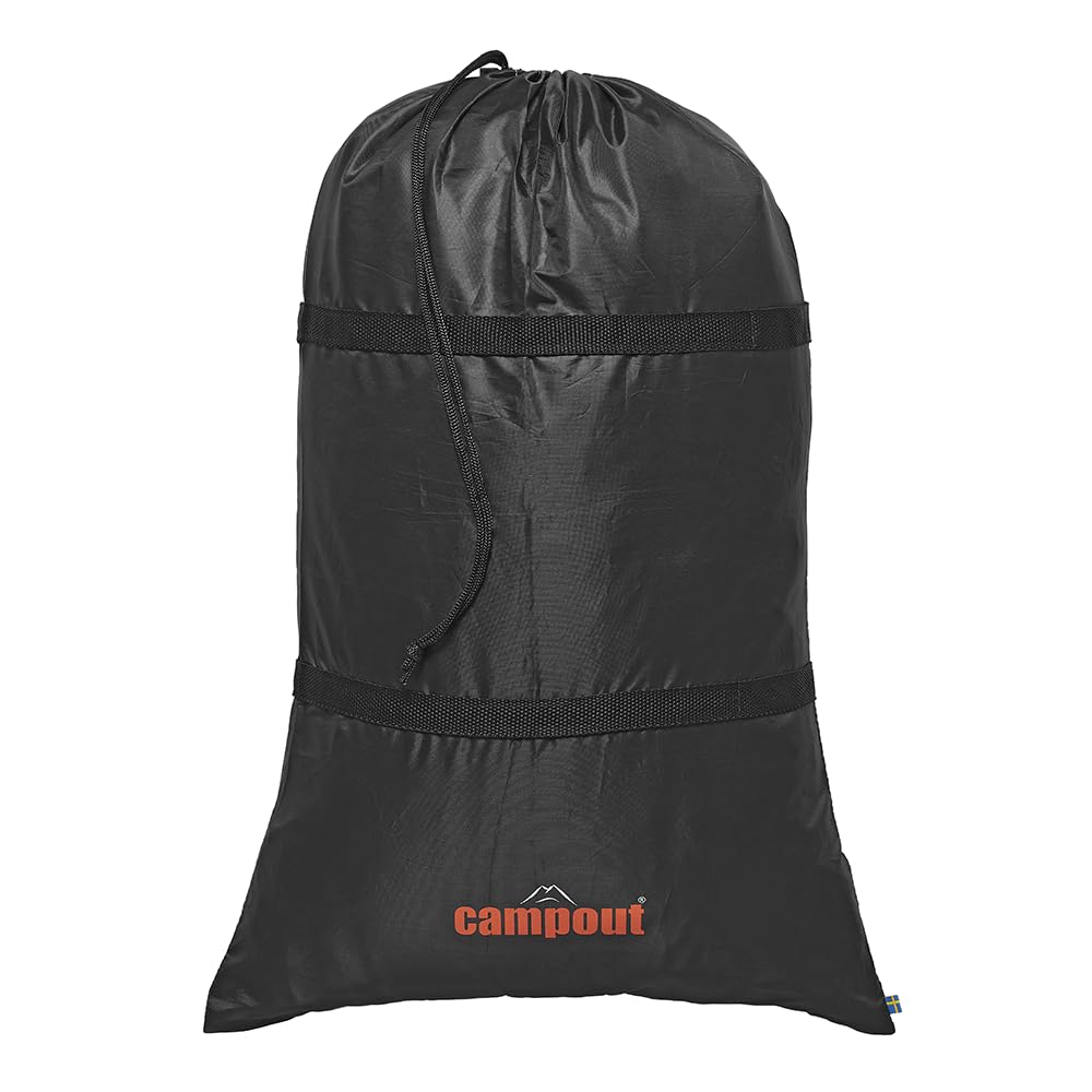 Campout Windblende mit Staufächern - 50 x 800 cm - Zugluftstopper - Zugluftstopper – Zugluftstreifen – Bis zu 50 cm Höhe – 2 Aufbewahrungsfächer – Inkl. Zeltpflöcke & Aufbewahrungstasche