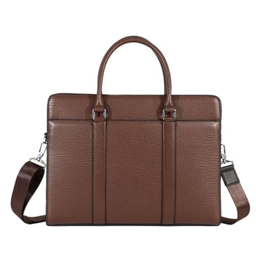 [EKLMCFS] �A�V�����e�B�W�� Hand-held Cowhide Business Commuting Trip Single Shoulder Computer Document Bag(Brown)